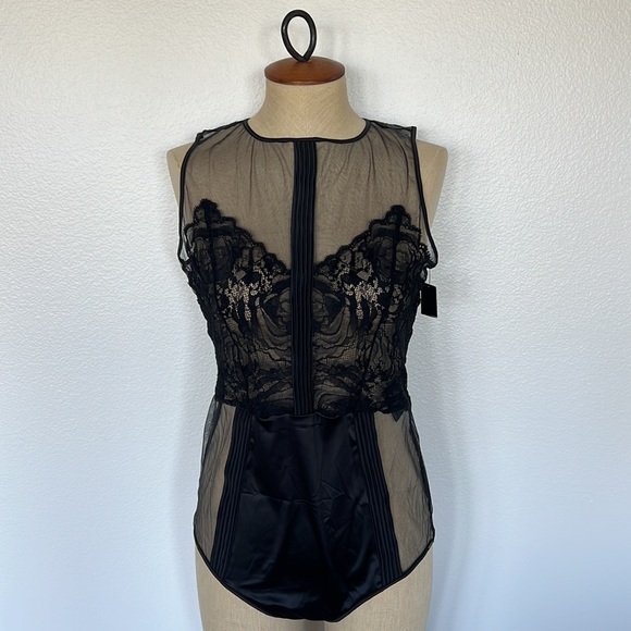 Calvin Klein Other - Calvin Klein Womens CK Black Sheer Mesh Bodysuit